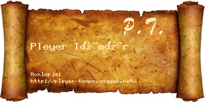 Pleyer Tömör névjegykártya